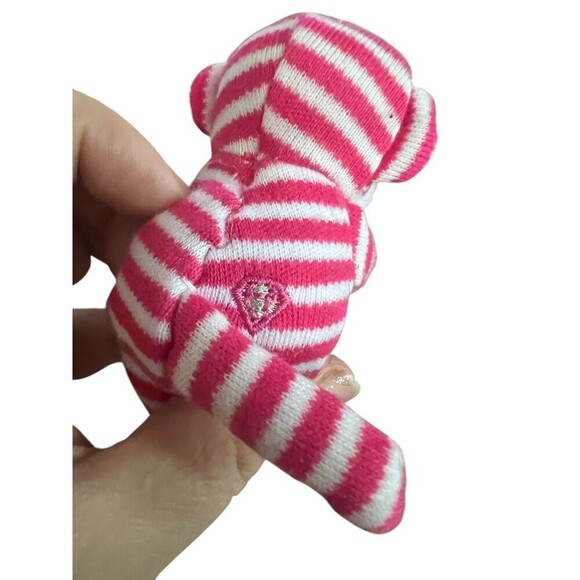 NEW 2010 Whimzy Pets Mini Sock Monkey “Smooch” Plush Stuffed Animal Toy Pink HTF - Picture 4 of 4